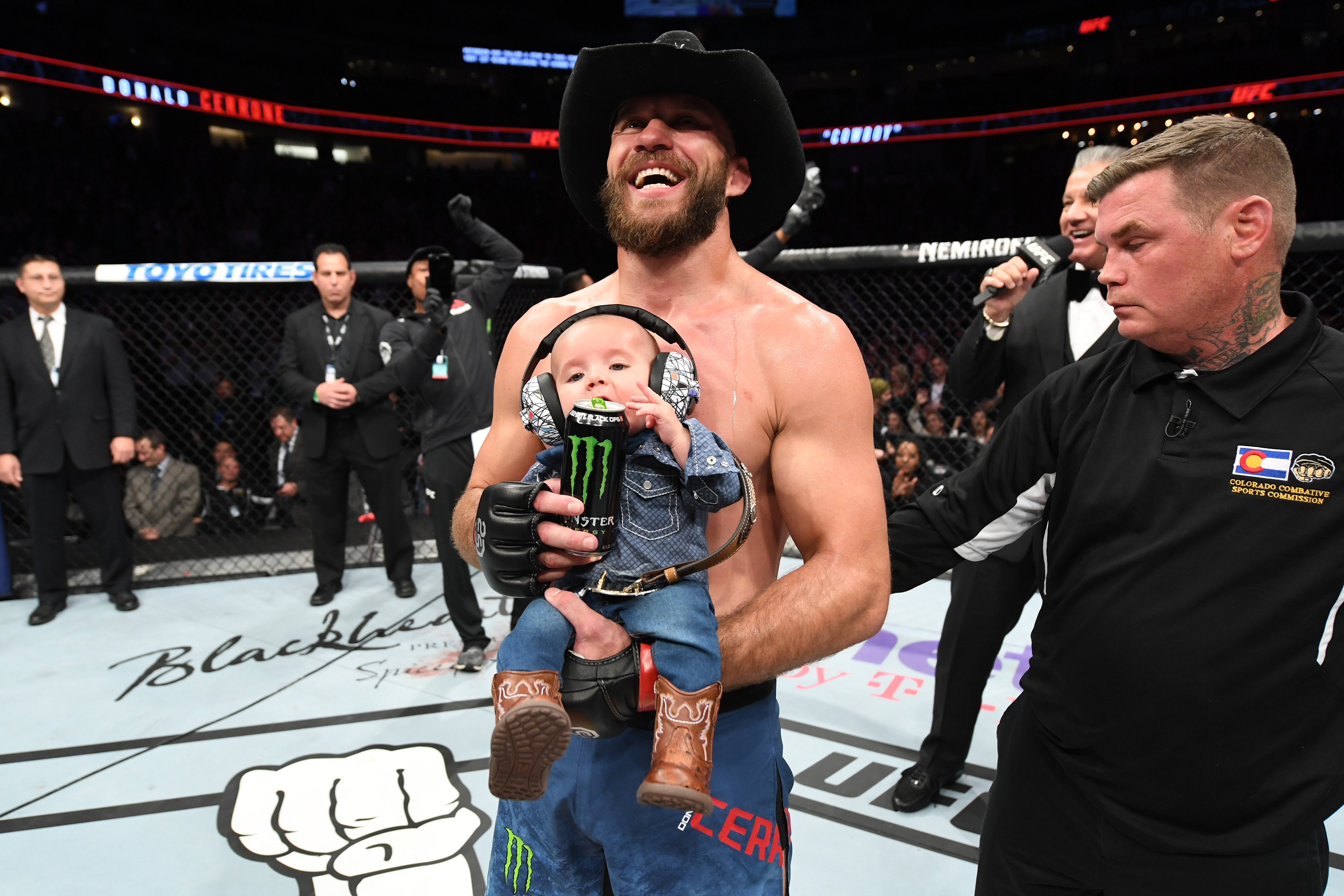  Donald Cerrone with his young son Danger