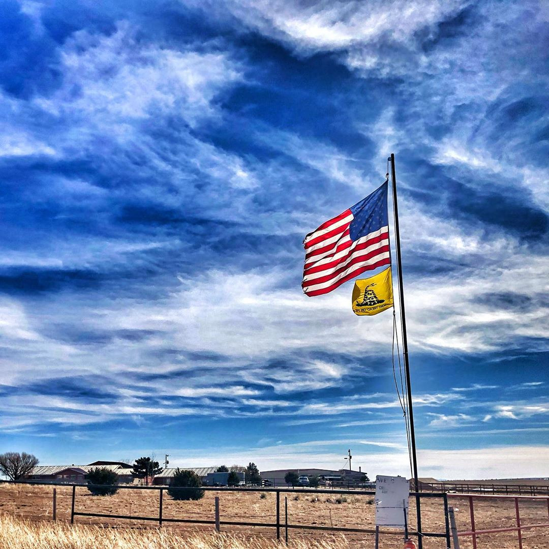  The Stars and Stripes flies above Cowboy's ranch in New Mexico