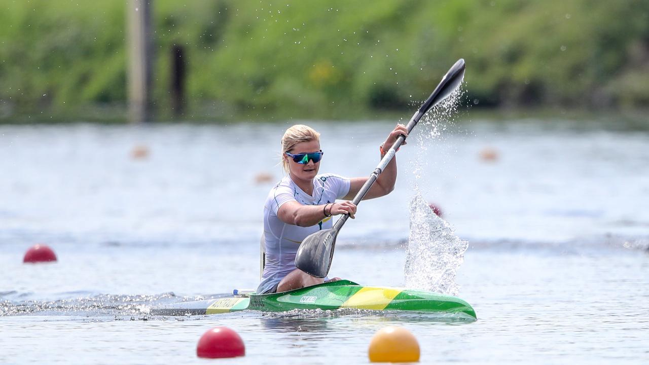 Alyssa Bull at the Canoe Sprint World Cup II in Duisburg, Germany. Photo:Bence Vekassy