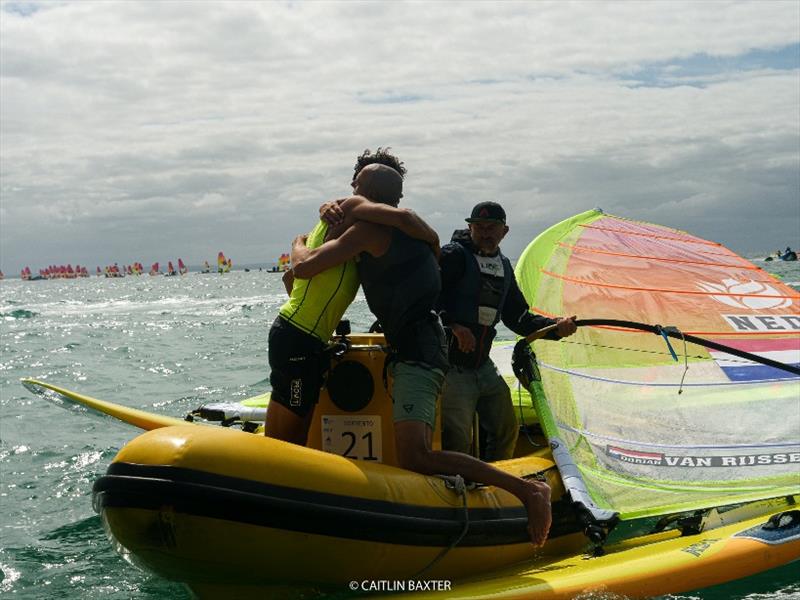 Dorian van Rijsselberghe and Kiran Badloe, NED - 2020 RS:X Windsurfing World Championships, day 4 - photo © Caitlin Baxter