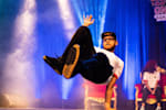 B-Boy Lilou performs during the Red Bull BC One Algeria in Algiers on June 29, 2019.